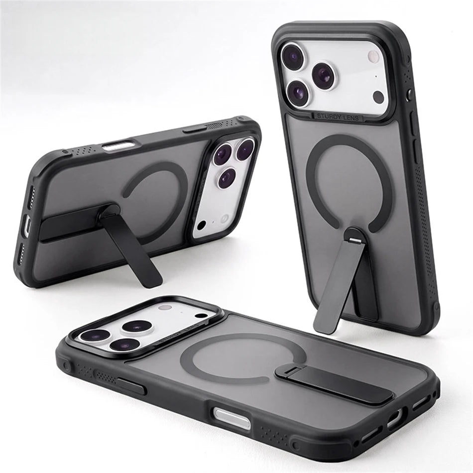 Candy Color Translucent Matte For Magsafe Cover For IPhone 17 16 15 14 13 18 Pro Max Magnetic Charging Bracket Shockproof Cover