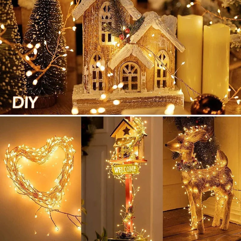 USB LED Firecracker String Lights – 3M / 6M / 9M with Remote Control