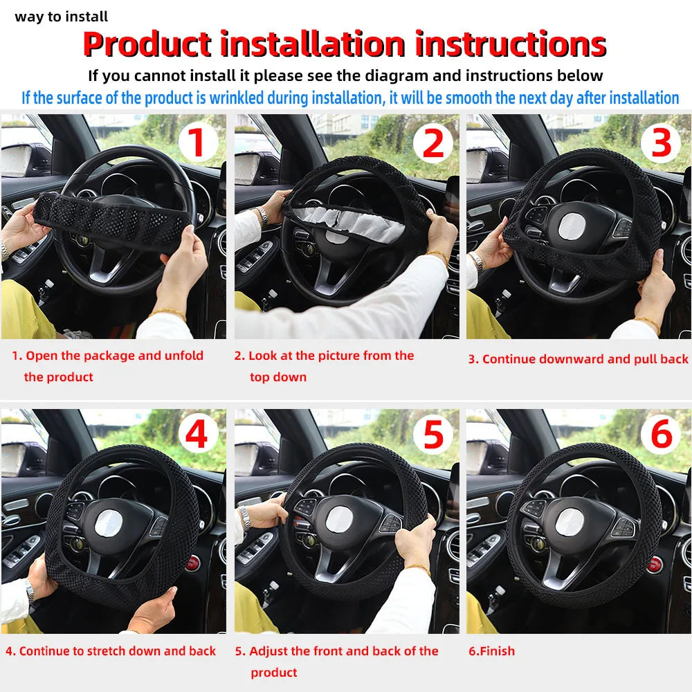 1 breathable mesh cloth cute kitten car without inner ring steering wheel cover fits 14.5-15 inch automotive supplies
