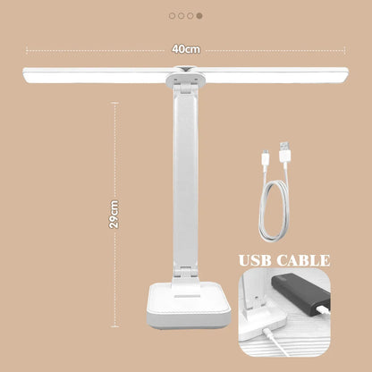LED Desk Lamp 3 Levels Dimmable Touch Night Light USB Rechargeable Eye Protection Foldable Table Lamp For Bedroom Bedside Desk - Urbizia