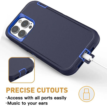 3-in-1 Heavy Duty Shockproof iPhone Case – iPhone 6 to 16 Pro Max