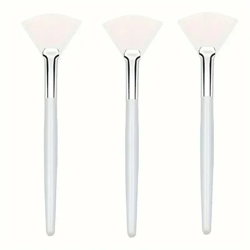 3/6/12pcs Practical Facial Brushes Fan Shape Brush Flat Head Face Mask Applicator Soft Portable Mask Brushes Cosmetic Tools - Urbizia