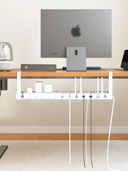 Under Desk Cable Management Tray,Extendable Sturdy Steel Under Desk Cord Hider Raceway,Power Strip Cord Holder Wire Management - Urbizia