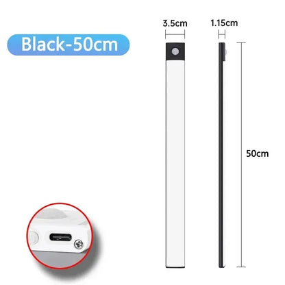 LED Cabinet Light USB Type-C Rechargeable Motion Sensor Led Lamp for Kitchen Wardrobe Cabinet Lighting 20cm/30cm/40cm/50cm/60cm - Urbizia