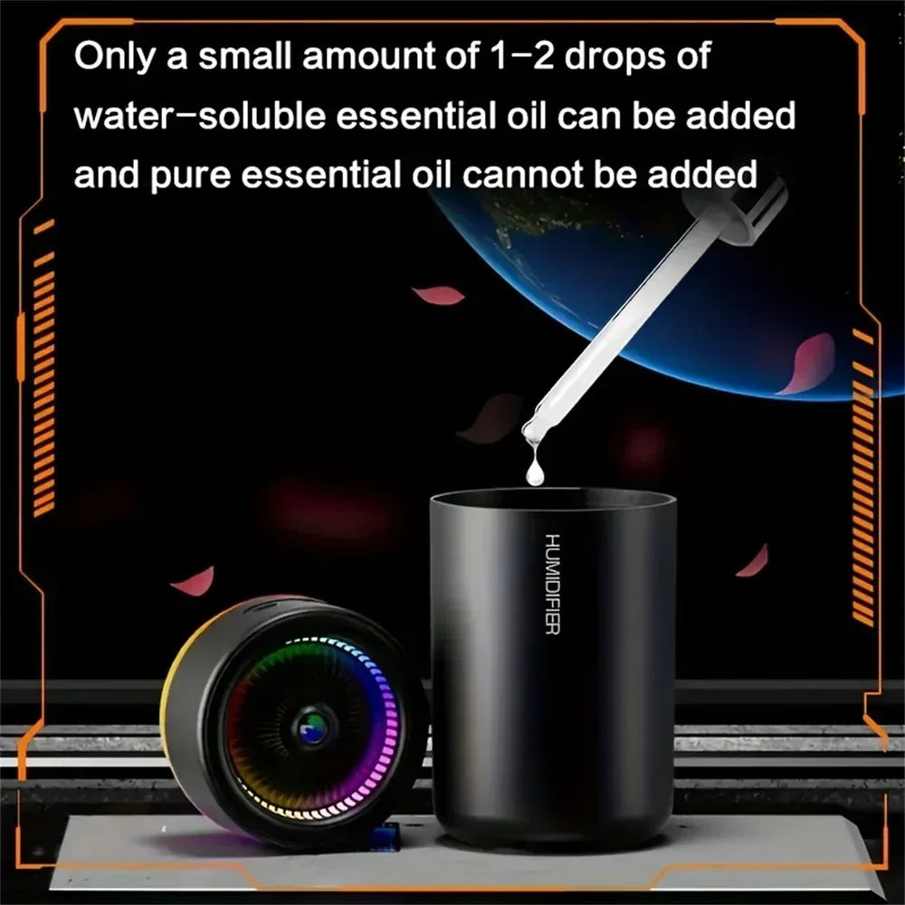 1pc Car Humidifier Colorful LED Aromatherapy Humidifier Silent Ultrasonic Air Aromatherapy Machine Suitable for Bedroom Office - Urbizia