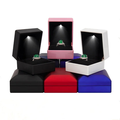 Creative LED Lighting Jewelry Ring Pendant Necklace Bracelet With Light Illumination Jewelry Box Lighted Jewelry Packaging Box