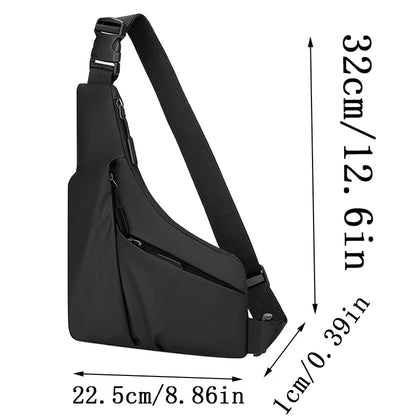 Men's Portable Chest Bag Outdoor Sports Crossbody Bag Lightweight Asymmetrical Thin Waist Pack Suitable for Travel Hiking Daily