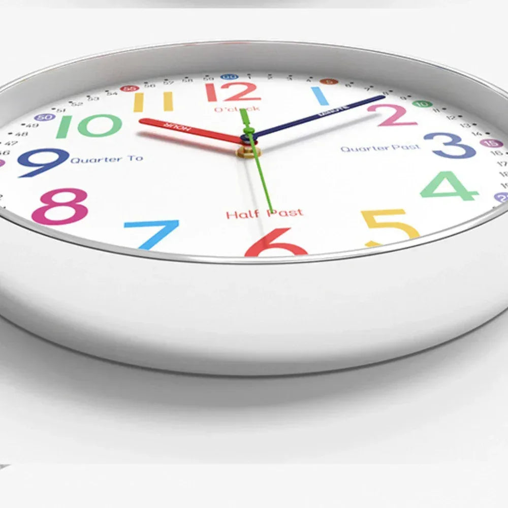 12 Inch Early Education Wall Clock Cartoon Children's Time Management Quartz Clock Home Wall Hanging Silent Clock 30CM - Urbizia