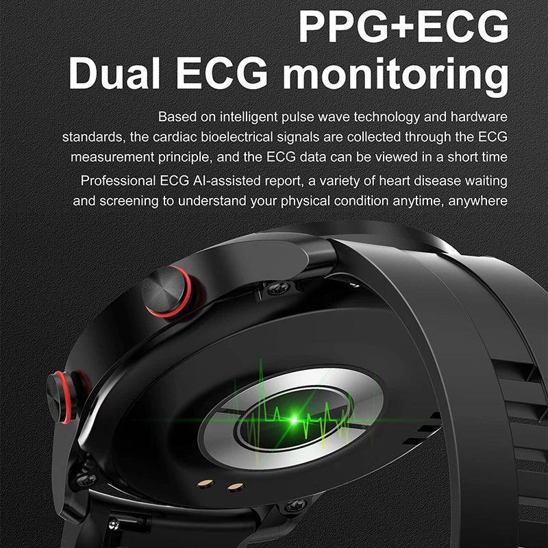 ECG+PPG Bluetooth Call Smart Watch Men Laser Health Blood Pressure Fitnes Sports Watches Man Sports Waterproof Smartwatch+Box - Urbizia