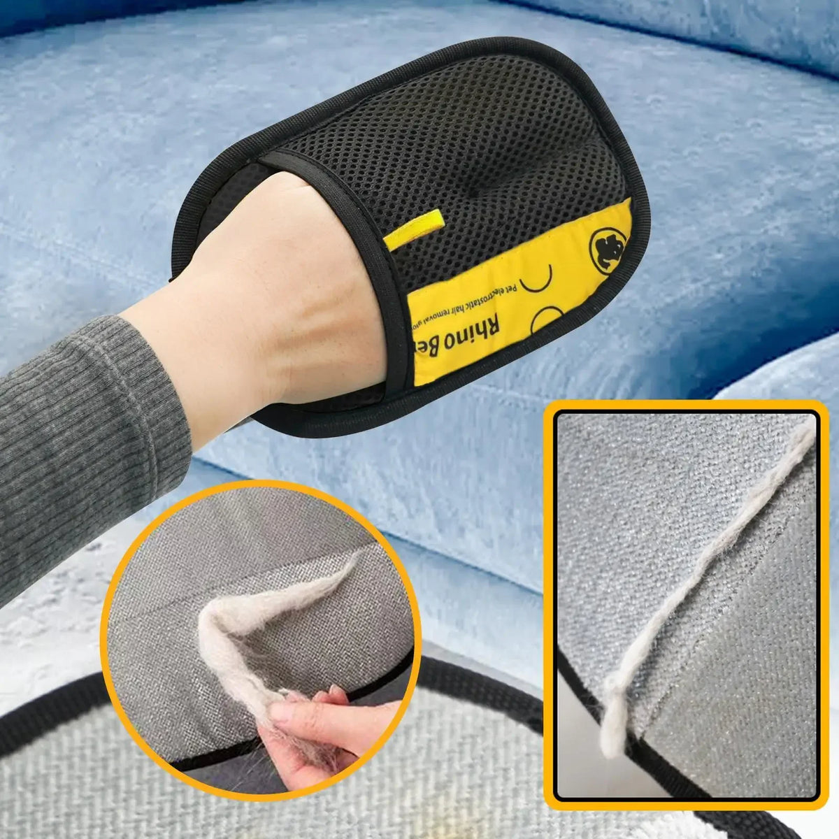 Pet Hair Remover Mitt Pet Grooming Gloves Deshedding Brush Glove for Dog Cat Rabbit with Long/Short/Curly Hair