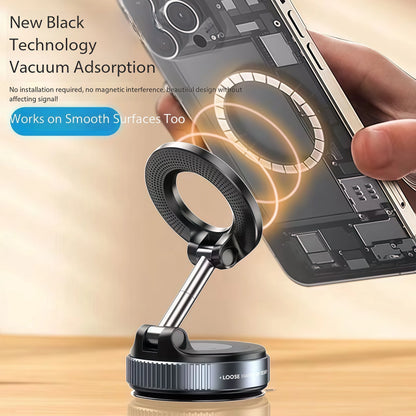 Vacuum Car Phone Magnetic Stand Mechanical Vacuum Suction Cup Rotate 360°Magnetic Adsorption Bracket Navigation Universal Holder