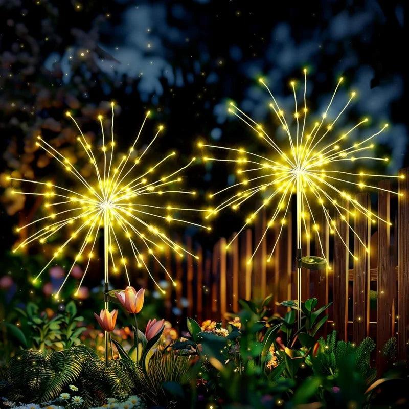 Solar Lights Outdoor Decorative Copper Wire 200 LED Firework Light Waterproof DIY Decorating Yard Garden Patio - Gardening Gifts