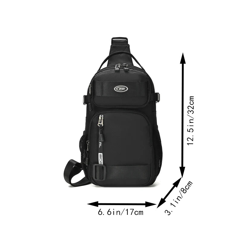 Riding Backpack for Men, Men's Chest Bag, Casual Men's Single Shoulder Bag, Lightweight and Large-Capacity Crossbody Bag