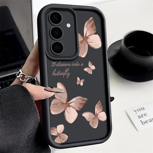 Gold Butterfly Soft TPU Phone Case for Samsung
