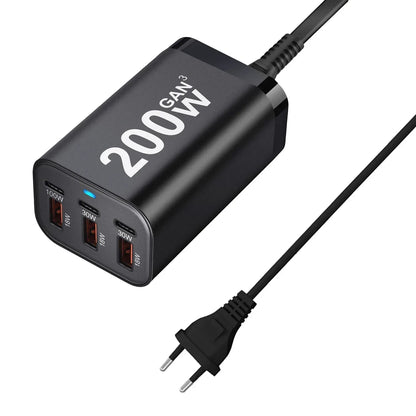 USB C Fast 200W 6-Port Charging Fast GaN Charger Power Adapter For iPhone 14/13/12 Series, Samsung Galaxy S23/S22/S21 - Urbizia