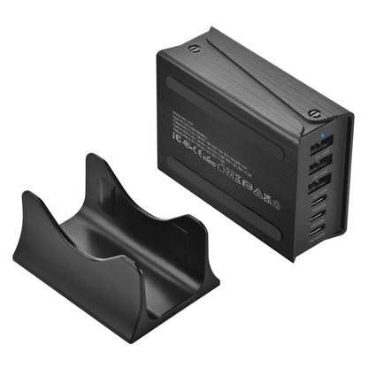 USB-C Fast Charning 200W 6-Port Charging Station Hub PD Charger for Phones and Tablets, Portable Design - Urbizia