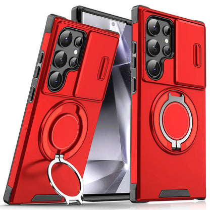 Armor Case for Samsung Galaxy S26 S25 S24 S23 Ultra Plus S25FE S24FE Magnetic Holder Slide Camera Protect Shockproof Back Cover