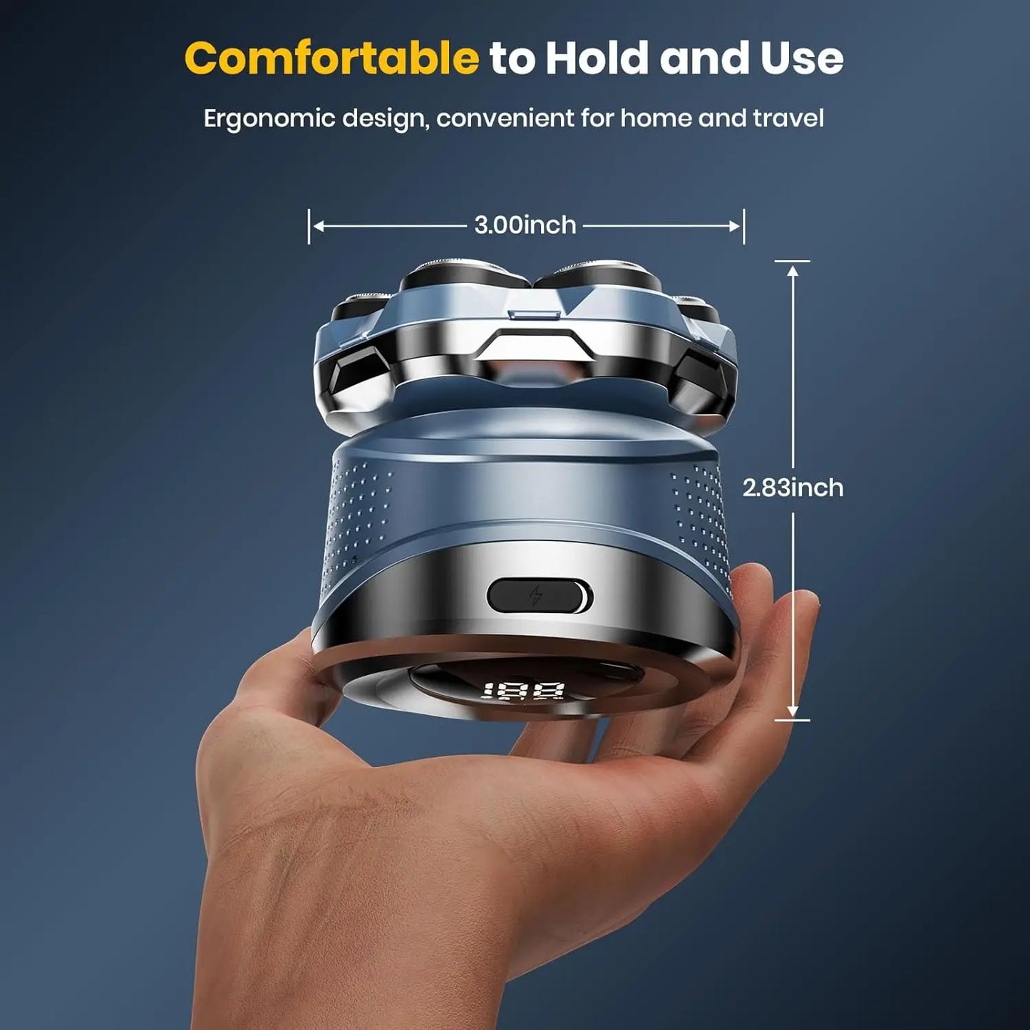 7D Head Shaver Magnetic Head Shavers for Bald Men IPX7 Waterproof Floating Cutter Wet/Dry Electric Razor
