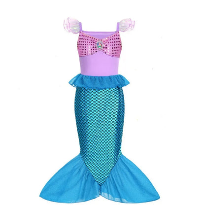 Mermaid Birthday Party Dress – Summer Girl Mermaid Costume for Kids 2-10 Yrs, Anime Cosplay & Fantasy Gown