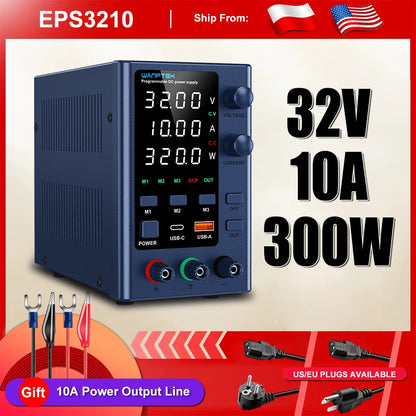 Wanptek DC Lab Power Supply 30V 10A  60V 5A  Adjustable Voltage Regulator Preset Voltage Current Dual Input Voltage 220V/110V