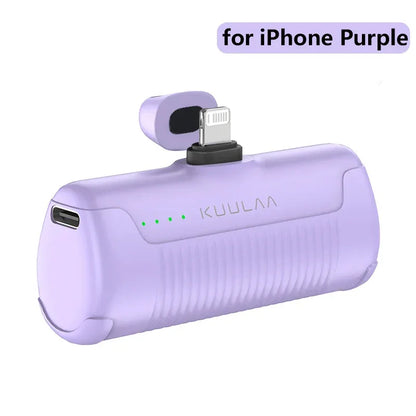 KUULAA Mini Power Bank 4500mAh PowerBank Portable Charger For iPhone 15 14 13 12 Pro Max Externe Batterie For Samsung/Xiaomi