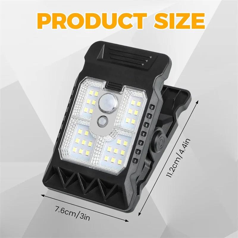Clip on Solar Lights Outdoor Waterproof LEDs Motion Sensor Lights 3 Modes 3 Mounting Ways Solar Security Lighting for Fence
