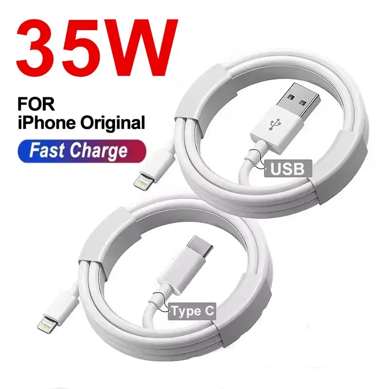 35W PD Original Fast Charging USB Cable For Apple iPhone 14 13 12 11 Pro Max X XR 8 7 Plus Data Sync Line - Urbizia