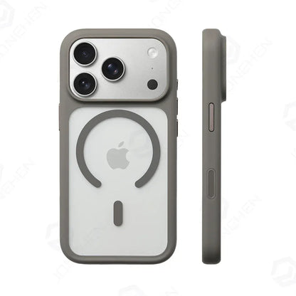 For Magsafe Transparent Camera Control Button Case For iPhone Air 16 17 Pro Max 17pro Orange Magnetic Armor Shockproof Cover