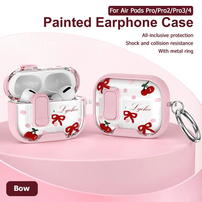 Funda For AirPods Pro 2 3 4 Case With Phone Holder Headphone Cover For AirPods 4 Pro3 Cases Security Lock Earphone Coque Sleeve