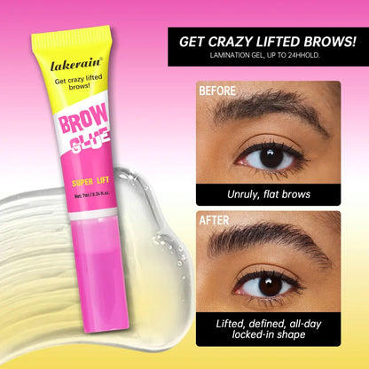 Brow Lamination Gel With Comb Super Lift Brow Glue Long Lasting Strong Hold Clear Gel For Defined Eyebrow Makeup