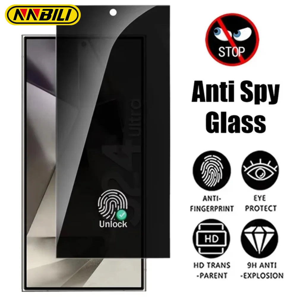NNBILI Privacy Tempered Glass for Samsung Galaxy S26 Ultra S26+ Plus Fingerprint Unlocking Anti-spy Screen S26 Protector Glass