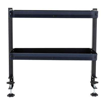 Clamp-on Desk Shelf, 2-Tier, Above or Under Table Corner Shelves Organizer, Black