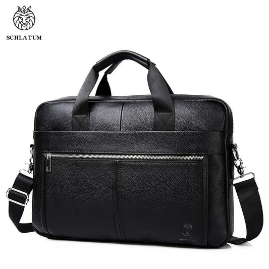 SCHLATUM Genuine Leather Briefcases Hard For Men Luxury Handbags Laptop Briefcase Bags 15 Inch Office Bussiness Computer Bag