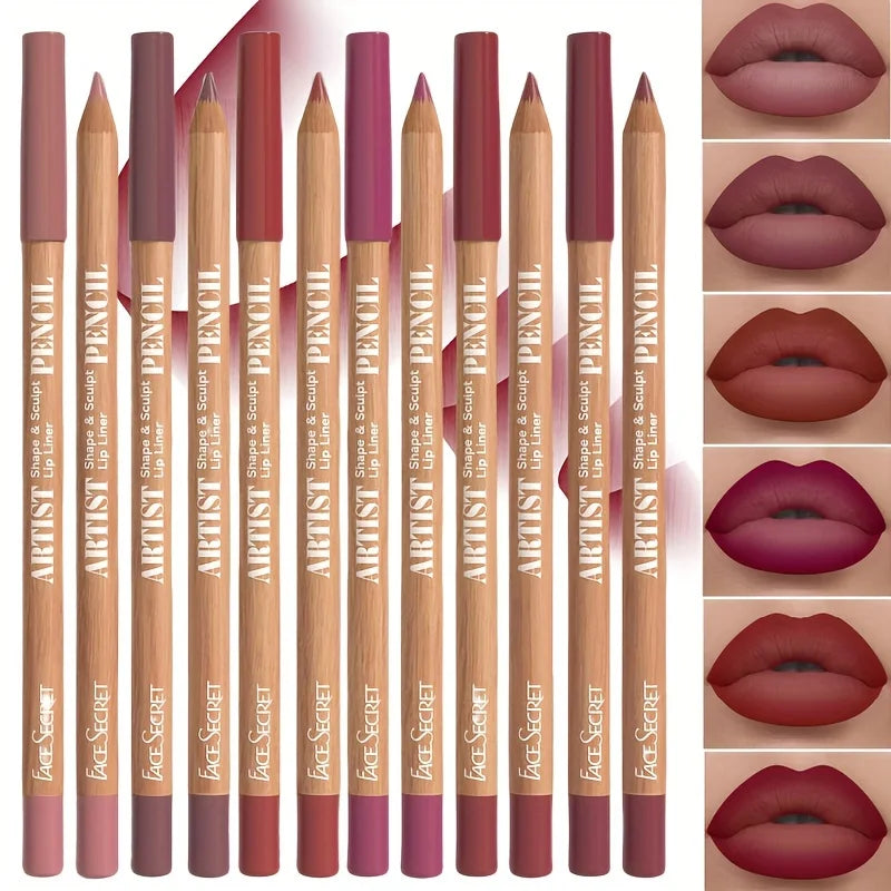 6-Piece Velvet Matte Lip Liner Set – Long-Lasting Shades
