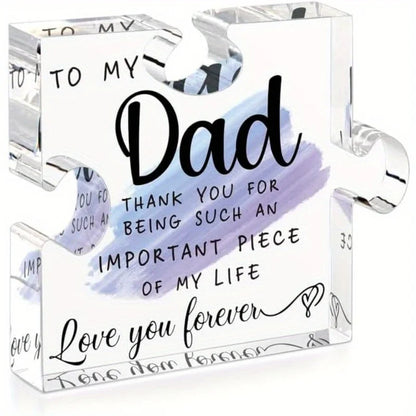 Dad Acrylic Block Puzzle – Father’s Day & Birthday Gift from Daughter & Son