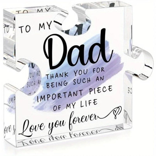 Dad Acrylic Block Puzzle – Father’s Day & Birthday Gift from Daughter & Son