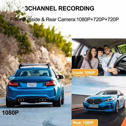 2/3Camera WIFI/NO WIFI Dash Cam Cabin Car Dvr 1080P Interior Vehicle Three Way Channel Dvrs Recorder Video Dashcam Camcorder
