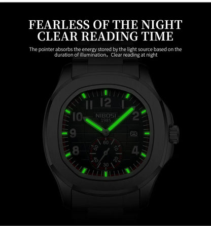 NIBOSI Sport Men Watch Top Brand Luxury AQUANAUT Quartz Watches for Men Waterproof Luminous Auto Date Male Watch Reloj Hombre