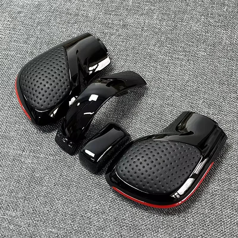 4PCS Chrome Matt With Leather Shift Knob Gear Side Cover DSG Emblem For VW Golf 6 7 R GTI Passat B7 B8 CC R20 Jetta MK6 GLI