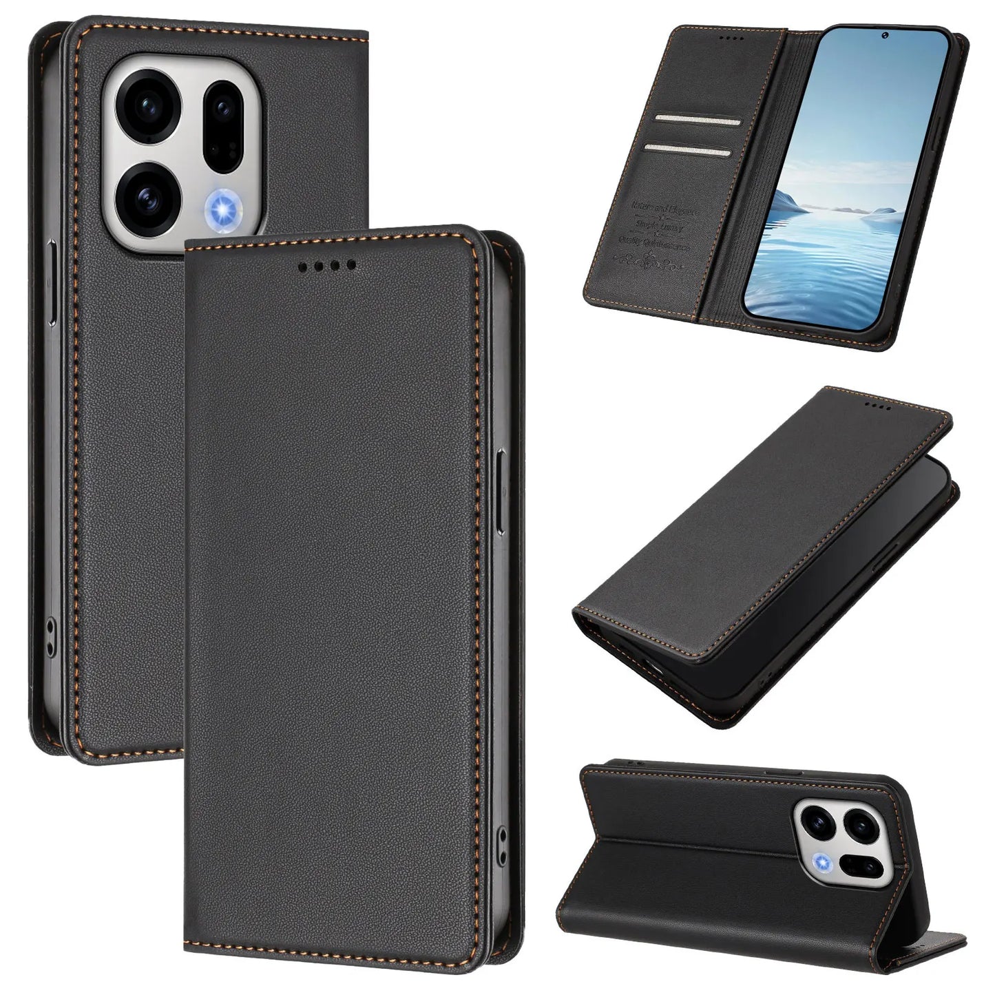 Luxury Magnetic Flip Wallet Leather Case for OPPO Find X9 Pro X9 X8 Pro X8 X7 Ultra X7 X5 Pro X5 Lite X5 X3 Lite Cover