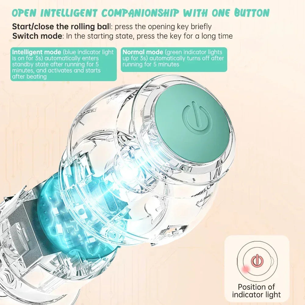 Smart Cat Toys Automatic Rolling Ball Electric Cat Toys Interactive for Cats Training Self-moving Kitten Toys for Indoor Playing - Urbizia