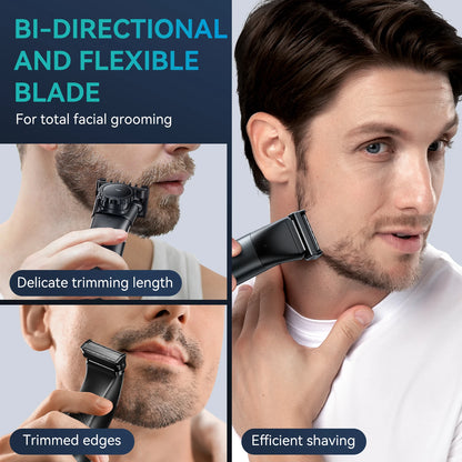 KENSEN S15 Electric Tirmmer for Men Dual-sided Blade IPX6 Waterproof Body Hair Razor Beard Trimmer 2 in 1 Trimmers for Barber
