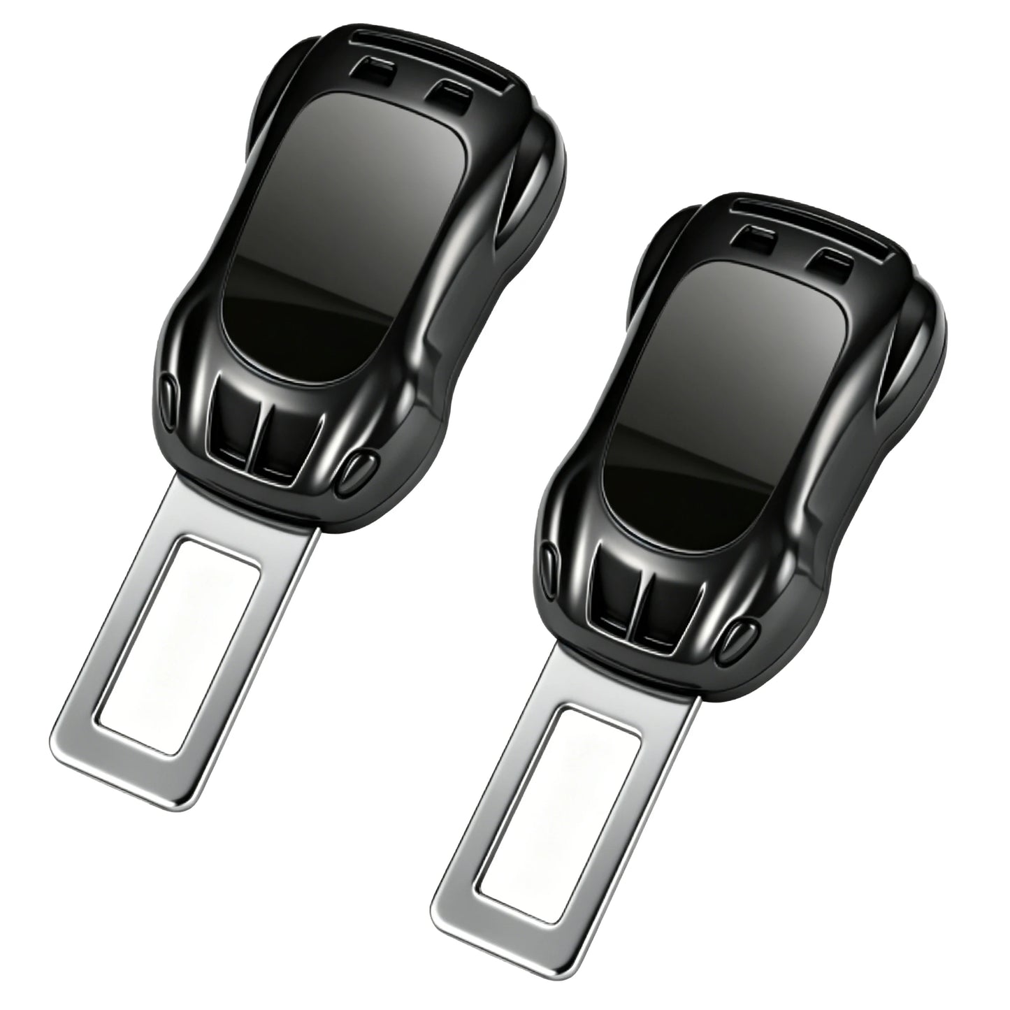 2Pcs Car Seat Belt Clip Extender Alloy Safety Seatbelt Lock Buckle Plug Insert Socket Extender Safety Buckle For Tesla Porsche