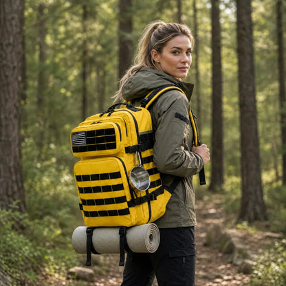 45L Tactical Travel Backpack Molle Storage Bag Large Capacity Multi Pocket Wear Resistant Camping Hiking Trekking Rucksack Durable Outdoor Mountain Climbing Daypack For Men Women Travellers Bushcraft Wilderness Trip Daily Com