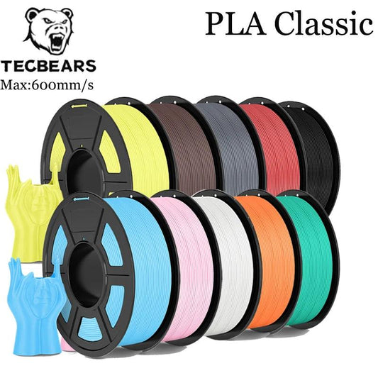 TECBEAS PLA Claissc 3D Printer Filament Neatly Wound Coloful High Toughness 1.75mm FDM For Fast Delivery Support Custom Colors