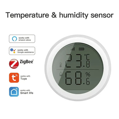 Tuya ZigBee Temperature and Humidity Sensor With LCD Smart life APP Google Alexa Voice Control Support Multi-mode Gateway Option - Urbizia