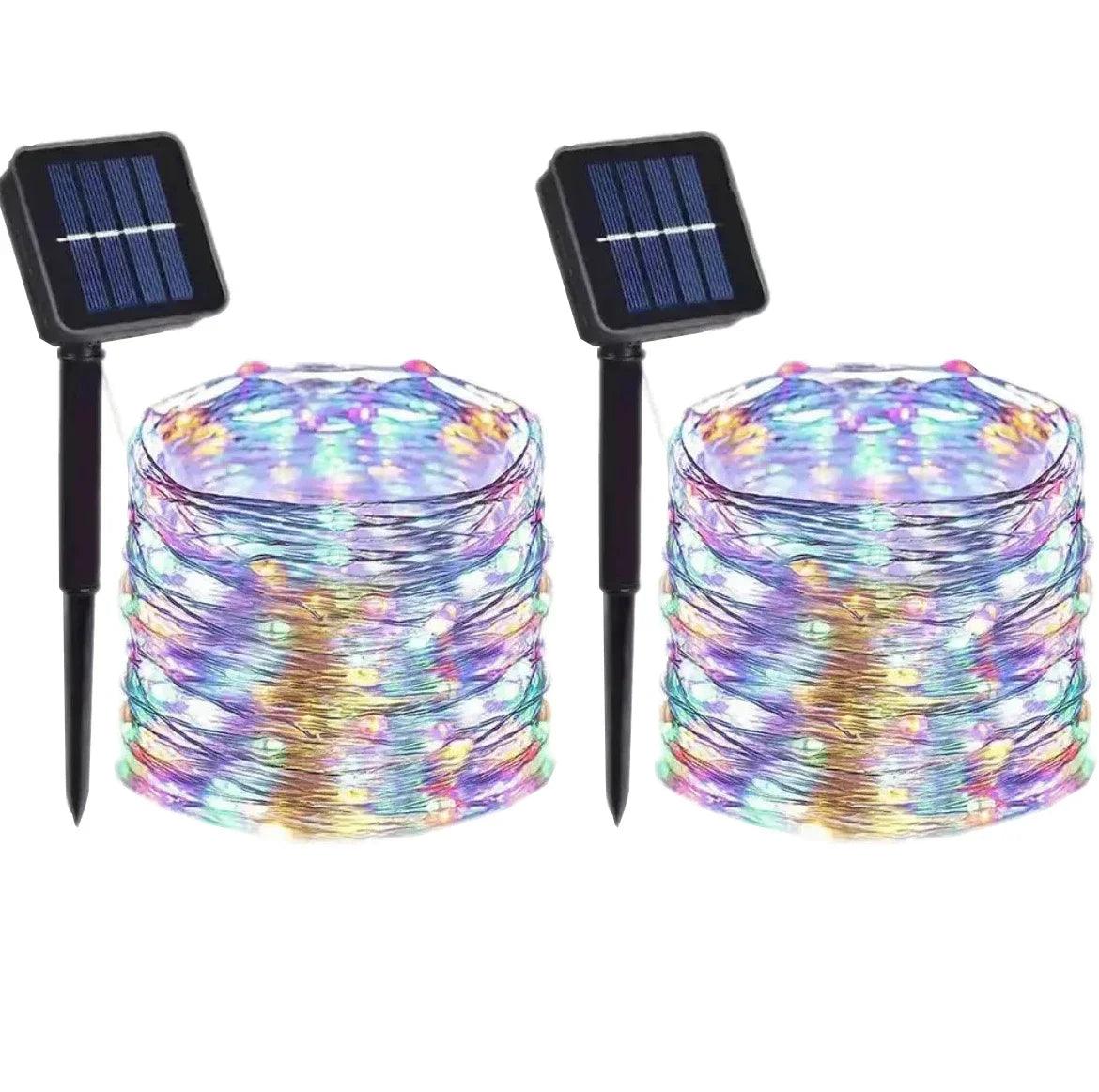 Solar Powered Fairy Lights 7M 12M 22M 32M Outdoor Waterproof LED String Lights 8 Modes for Garden Patio Tree Decor