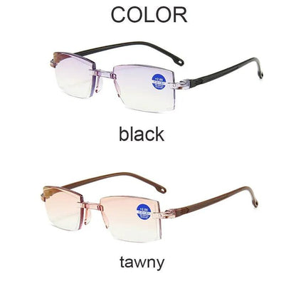 Rimless Anti Blue Light Bifocal Reading Glasses 2 Pairs