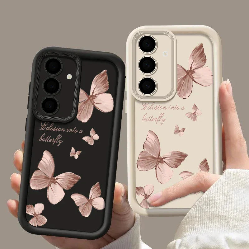 Gold Butterfly Soft TPU Phone Case for Samsung