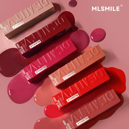 MLSMILE 6-Color Velvet Matte Lip Gloss – Long-Lasting & Waterproof